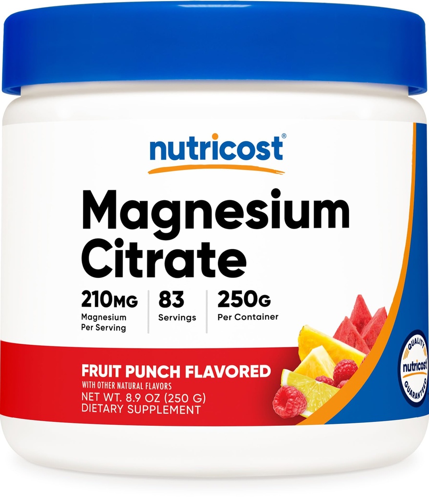 Nutricost Magnesium Citrat Pulver (Fruit Punch, 250 Gramm)