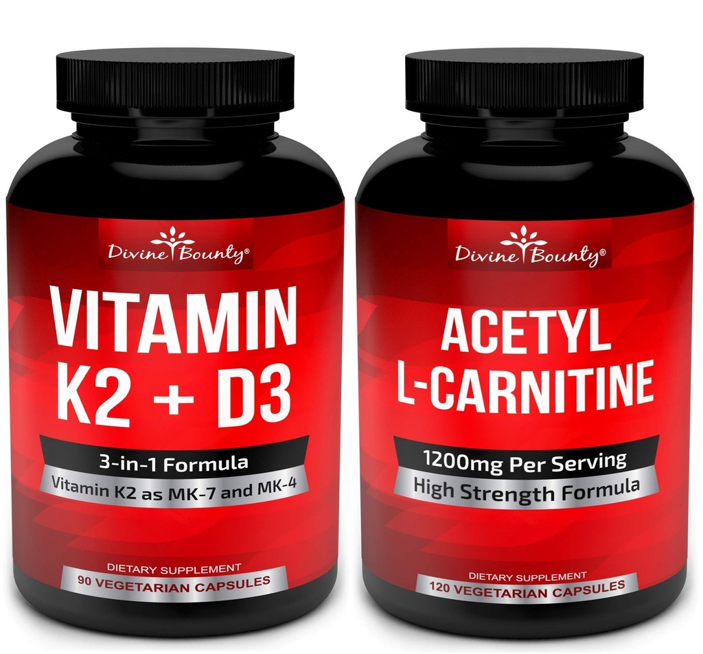 Vitamin K2 mit D3 & Acetyl L-Carnitin Bundle