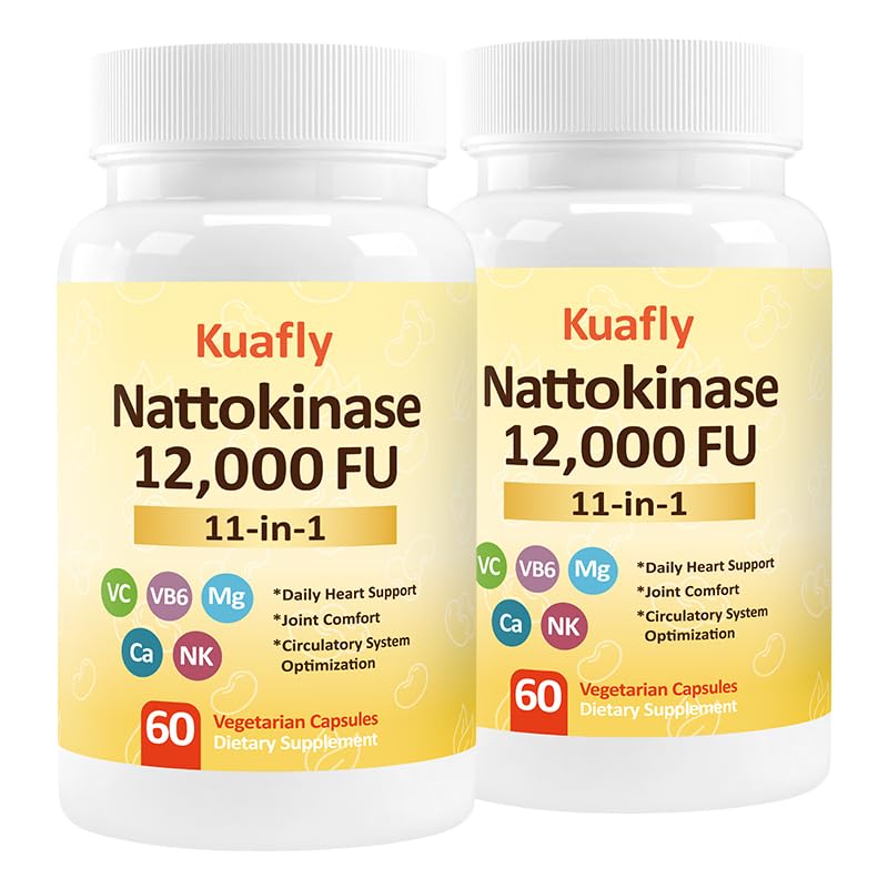 Nattokinase Supplement 12000FU -Organic nattokinase 600mg for Circulatory Wellness,Premium Heart Health Support - Vegan & Gluten Free- 120 Capsules