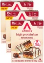 New Atkins High Protein Bars, Brownie Delight Flavor, 15g of Protein, 4g Net Carbs, 4 Count* (Pack of 3)