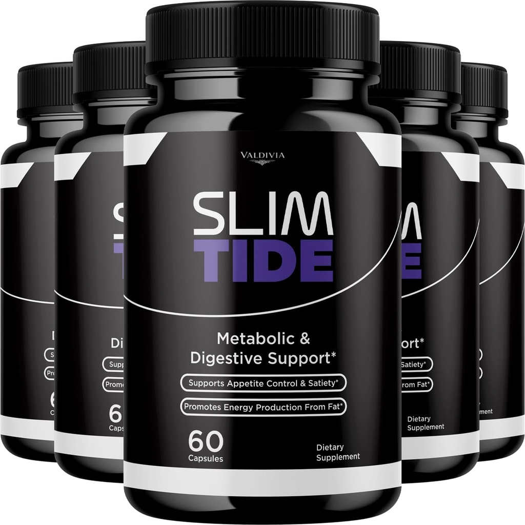 Valdivia (5 Pack) Slim Tide Capsules - Official SlimTide Supplement, Premium Formula, Natural Vitamins for Health & Wellness - 300 Capsules for 5 Months