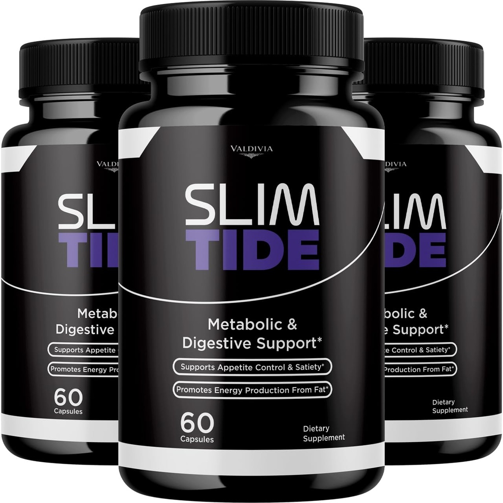 Valdivia (3 Pack) Slim Tide Capsules - Official SlimTide Supplement, Premium Formula, Natural Vitamins for Health & Wellness - 180 Capsules for 3 Months