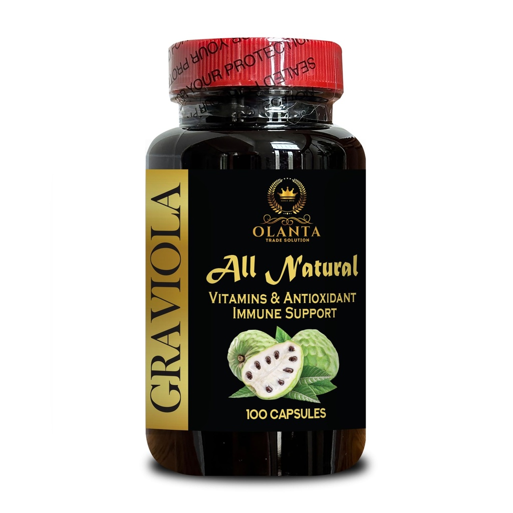 Premium Graviola Extract - Immune Tonic Supplements - Vitamin C antioxidant - Soursop Herbal Supplement for Natural Support - Vegan, Gluten-Free - 1 Bottle 100 Capsules