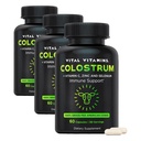 Vital Vitamins Colostrum Supplement - Vitamin C, Zinc, & Selenium - from First Milking - Standardized to Contain 10% IgG Immunoglobulins - Grass-Fed American Cows - 60 Capsules (Pack of 3)
