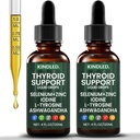 Thyroid Support Drops, Selenium Thyroid Support, Selenium Zinc Iodine L-Tyrosine Ashwagandha Liquid, Thyroid Bloom Drops | Body Balance & Support - 4 FL.OZ (2)