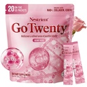 GoTwenty Daily Wellness Drink Mix for Women | Collagen Peptides, Nicotinamide Riboside, CoQ10 & Hyaluronic Acid | Beauty, Energy & Antioxidant Support | Sugar Free Berry Rose Powder Packets