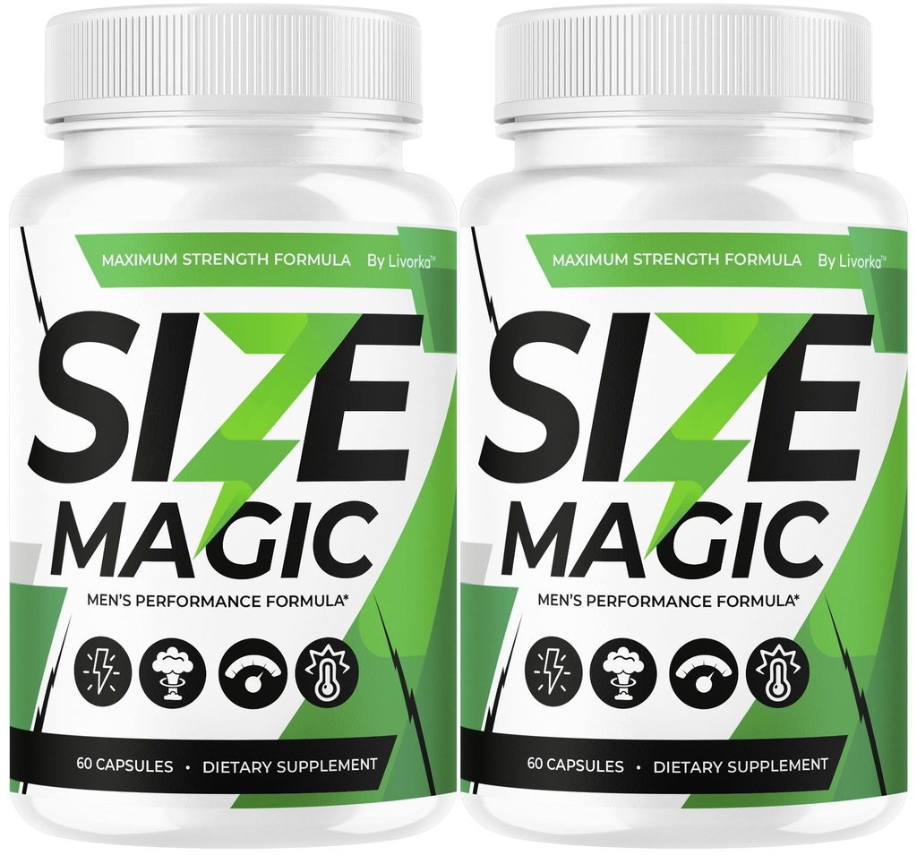(2 Pack) Size Magic Capsules - Original Size Magic Pills for Men All Natural Premium Formula, SizeMagic Advanced Formula Support Multivitamin for Overall Health & Wellness, 120 Capsules for 2 Months