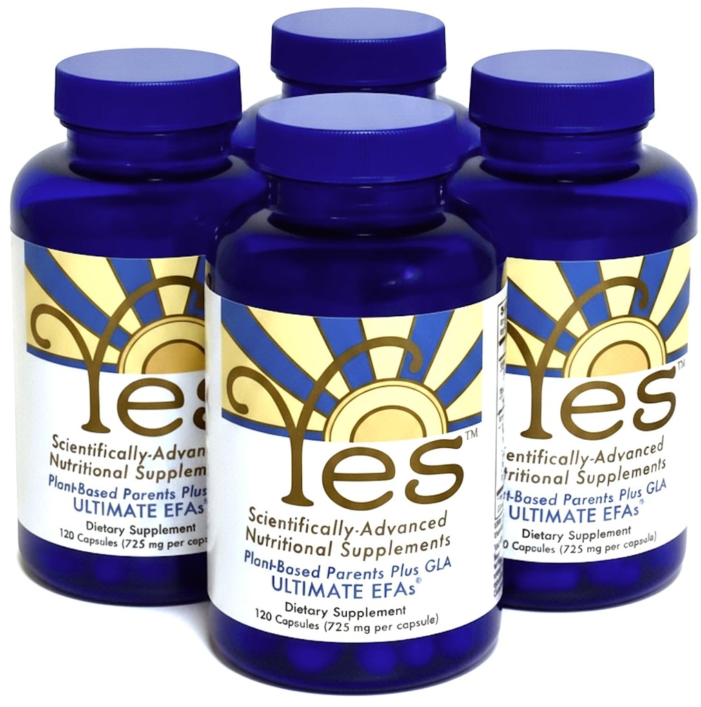 Fish Oil Omega 3 Supplements Alternative-YES Omega 3 & 6 Fettsäuren - Burpless, Plant Based - DHA, EPA, SDA - Cholesterin, Herz, Haut, Energie, Augen, Immunität Unterstützung von YES (4 x 120 Gelkappen)