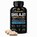 Shilajit Supplement Capsules, 8 Herbal Extract Blend with 30:1 Shilajit, Ashwagandha, Ginseng, Ginkgo Biloba, Cordyceps, Turmeric and Black Pepper, 120 Veggie Capsules
