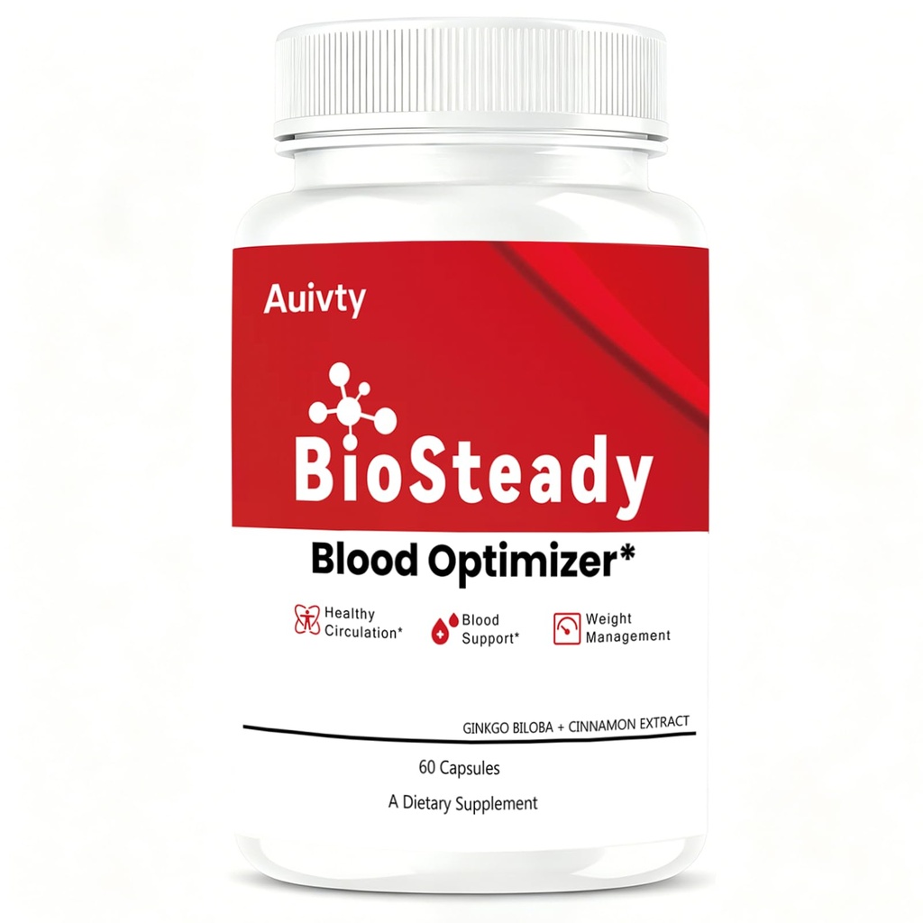 BioSteady Blood Optimizer, Ginkgo Biloba & Cinnamon Extract, Healthy Circulation, Blood Support, 60 Capsules