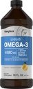 Piping Rock Omega 3 Fish Oil Liquid Supplement | 16 Fl Oz | Mercury Free | Lemon Flavor | 1370 mg Active Omega-3 | für Männer und Frauen | Non-GMO, Glutenfrei
