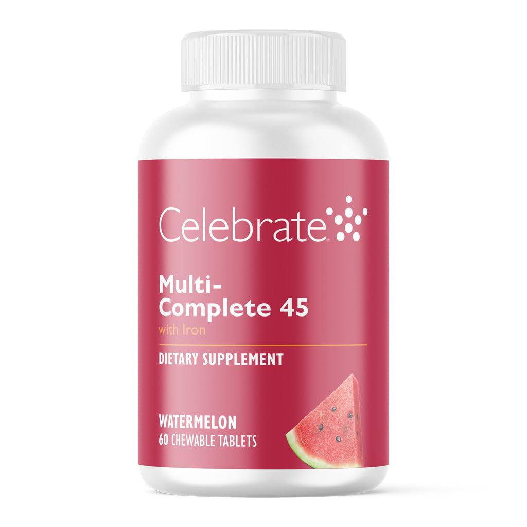 Celebrate Vitamine Multi-Complete Chewables, 45mg Eisen – Daily Bariatric Multivitamin für Sleeve Gastrectomy und Magen Bypass Surgery Patienten – Essential Vitamins & Minerals - Melon (180 Tabletten)