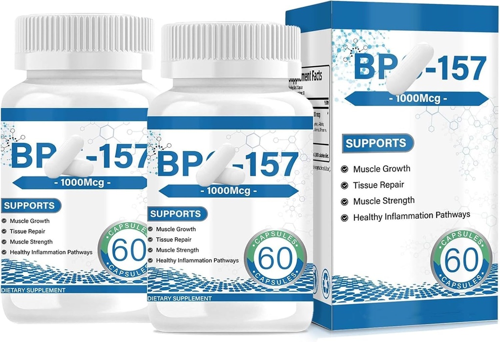 BP-157, Supports Muscle Growth, Tissue Repair, Overall Health, 1000 Mcg, 120 Counts,2PCS