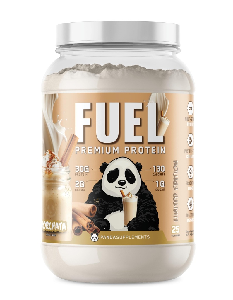 Underground Bio Labs Panda Fuel Premium Protein Whey,Hydrolyzed Collagen,Casein,Probiotics, Enzymes, Keto Friendly,Time Release, 25 Servings (2.5 Pound, Horchata)