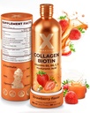 Liquid Collagen Peptides with Biotin & Hyaluronic Acid - Hydrolyzed Bovine Collagen Type 1 and 3, Biotin 10000mcg, Vitamins B5, B6, C & E - Liquid Collagen for Women & Men