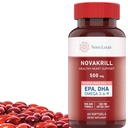 NovaKrill Krill Öl Omega 3 Supplement – 1000mg Softgels mit EPA, DHA, Astaxanthin – Kein Fischiger Nachgeschmack – einfach antarktische Krillöl – 60 flüssige Kapseln