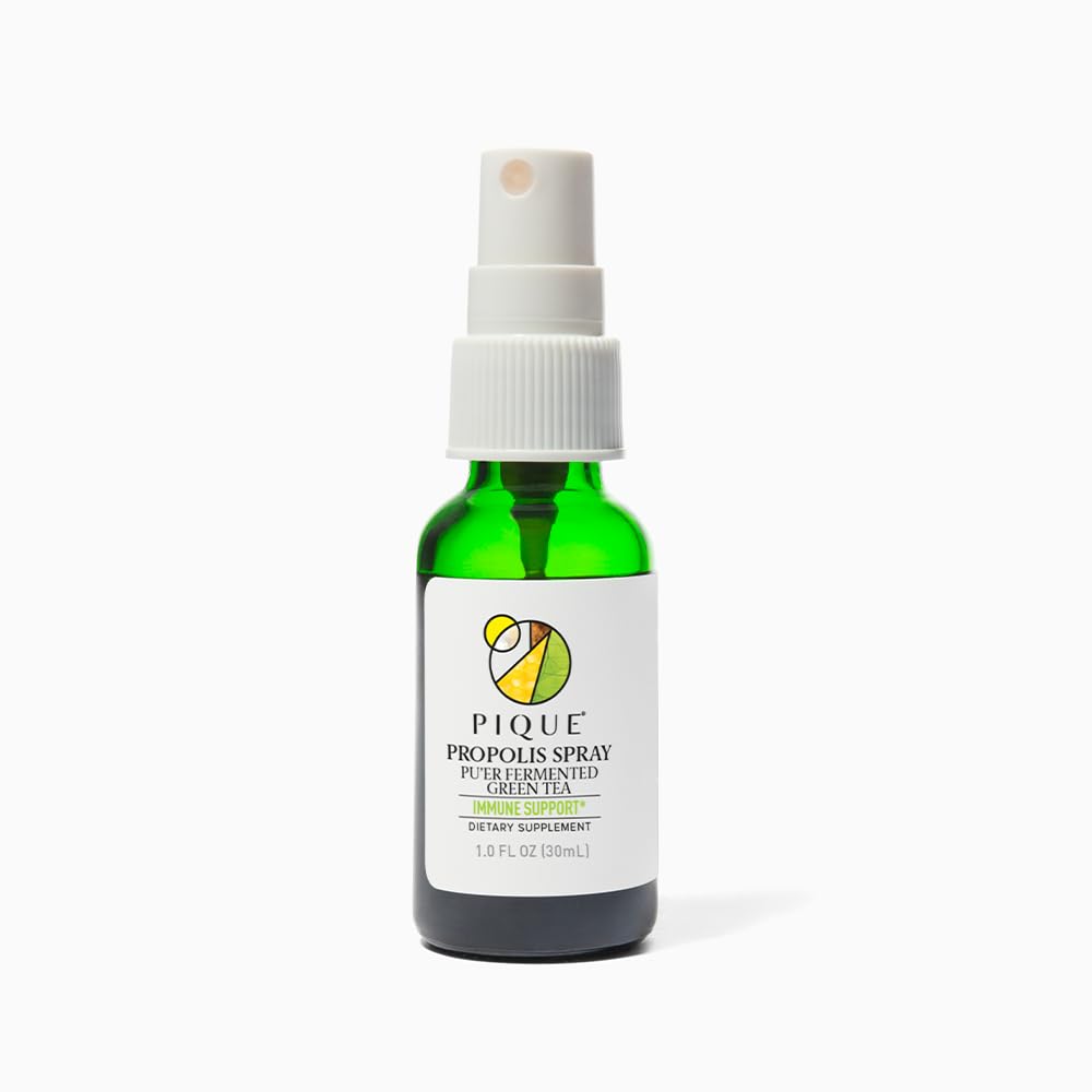 PIQUE Brazilian Propolis Spray, Liquid, 180 Sprays, Fermented Pu'er Green Tea, Bee Propolis, Immune Support
