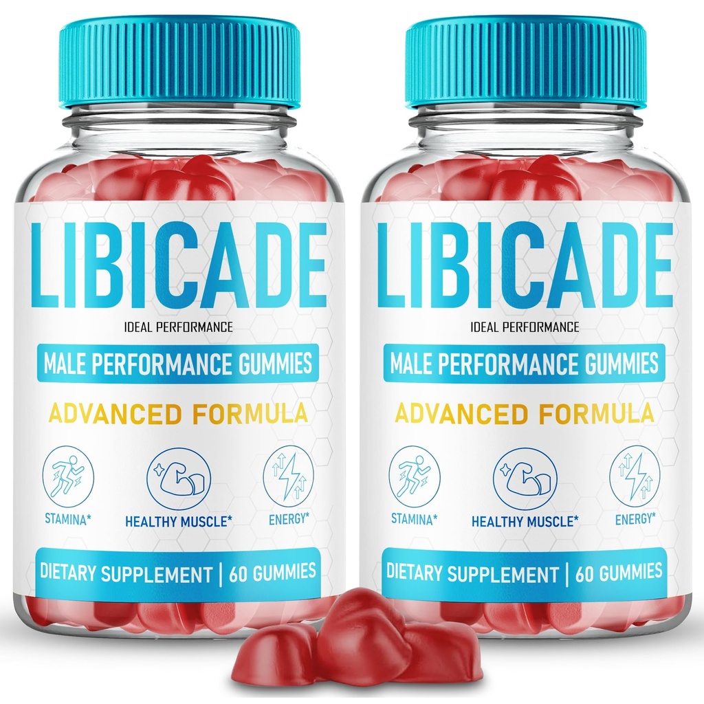 Libicade Gummies, Official Libicade Supplement Gummy for Men - Maximum Strength Performance, All Natural Support for Overall Health & Wellness, Advanced Libi Cade Health Reviews (2 Pack)