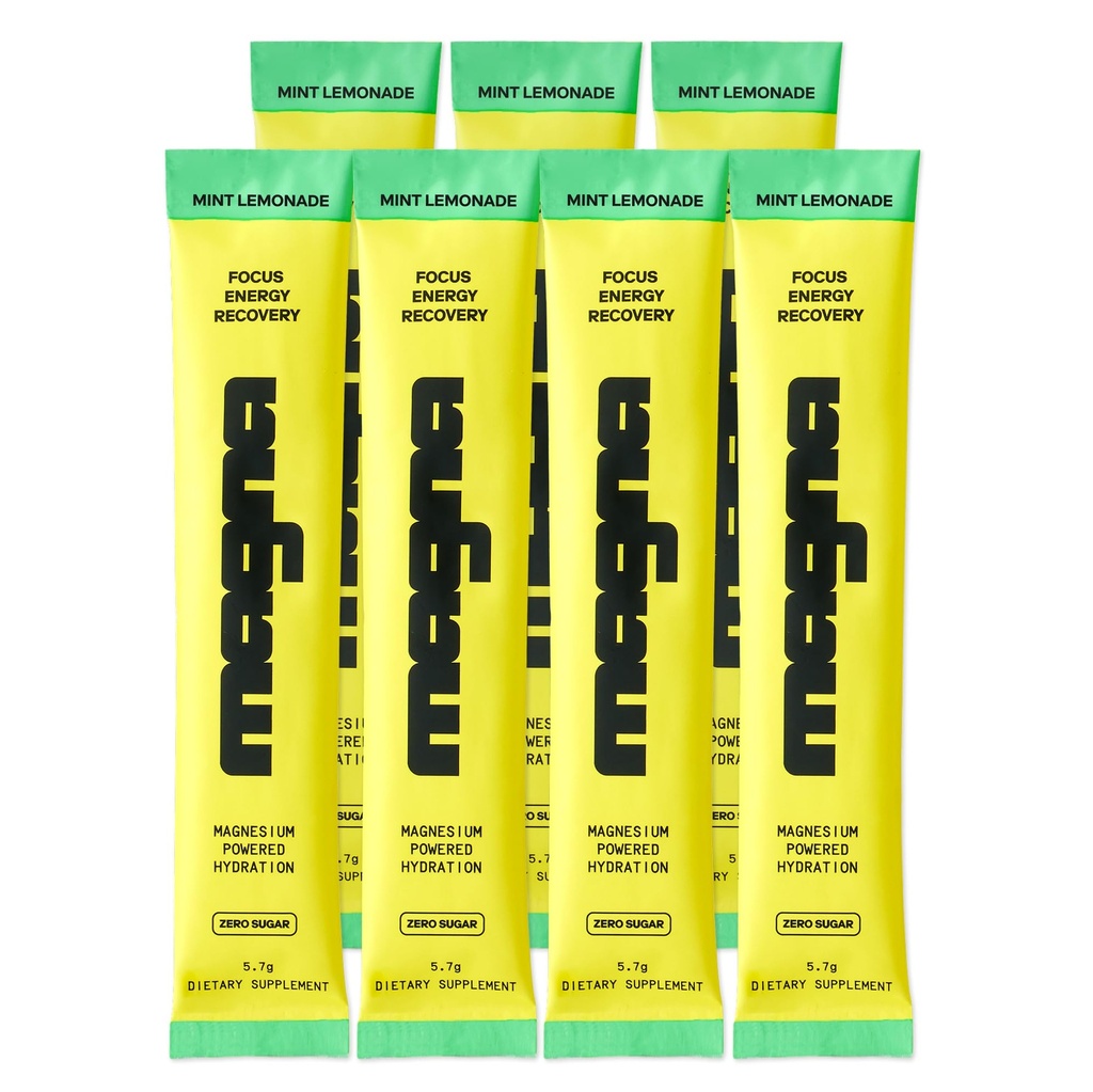 MAGNA Electrolytes Powder Drink Mix for Hydration, Energy & Focus Support (7 Servings, Mint Lemonade)