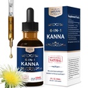 Kanna (Sceletium tortuosum) Extract Drops, 6-in-1 Herbal Supplement for Relaxation, Energy & Focus Support with Chamomile Rhodiola Lemon Balm. High Absorption Alcohol-free Tincture. 2oz
