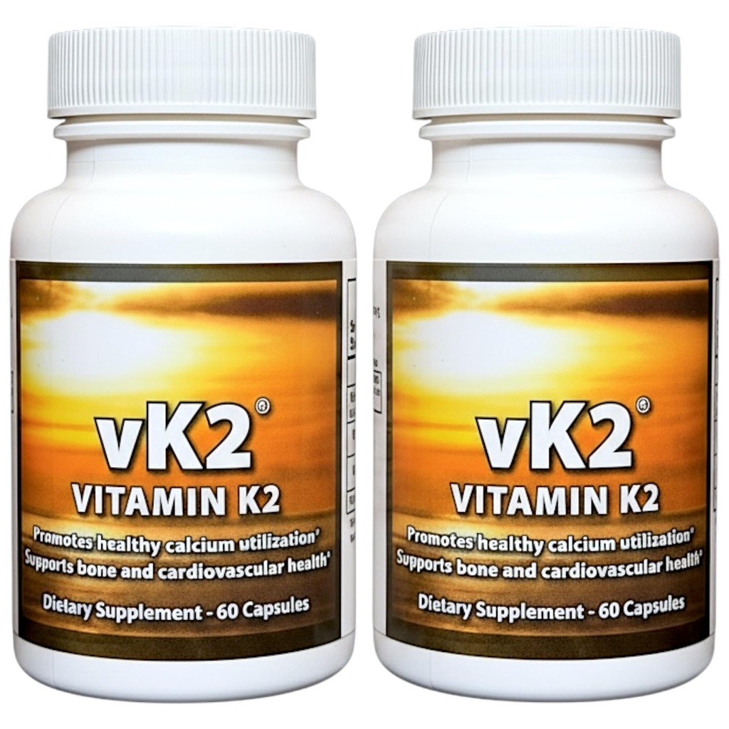 Vitamin Supplement MK-4 + MK-7 – Supports Bone & Cardiovascular Health – D3 Companion – 60 Capsules (2)