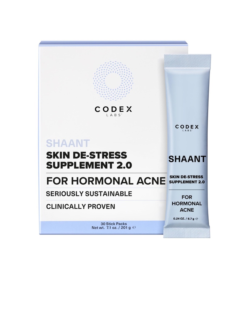 Codex Labs Shaant Skin De-Stress Supplement for Women, 30 Servings | Myo-inositol, folate & botanicals, clinically formulated, supports skin balance & gut health