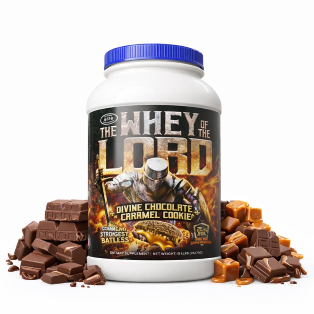 Divine Whey Protein Isolate – Premium Muscle Growth & Recovery Shake – Rich Flavor, Smooth Mix, Amino Acid Support, for Daily Use (Chocolate Caramel Cookie)