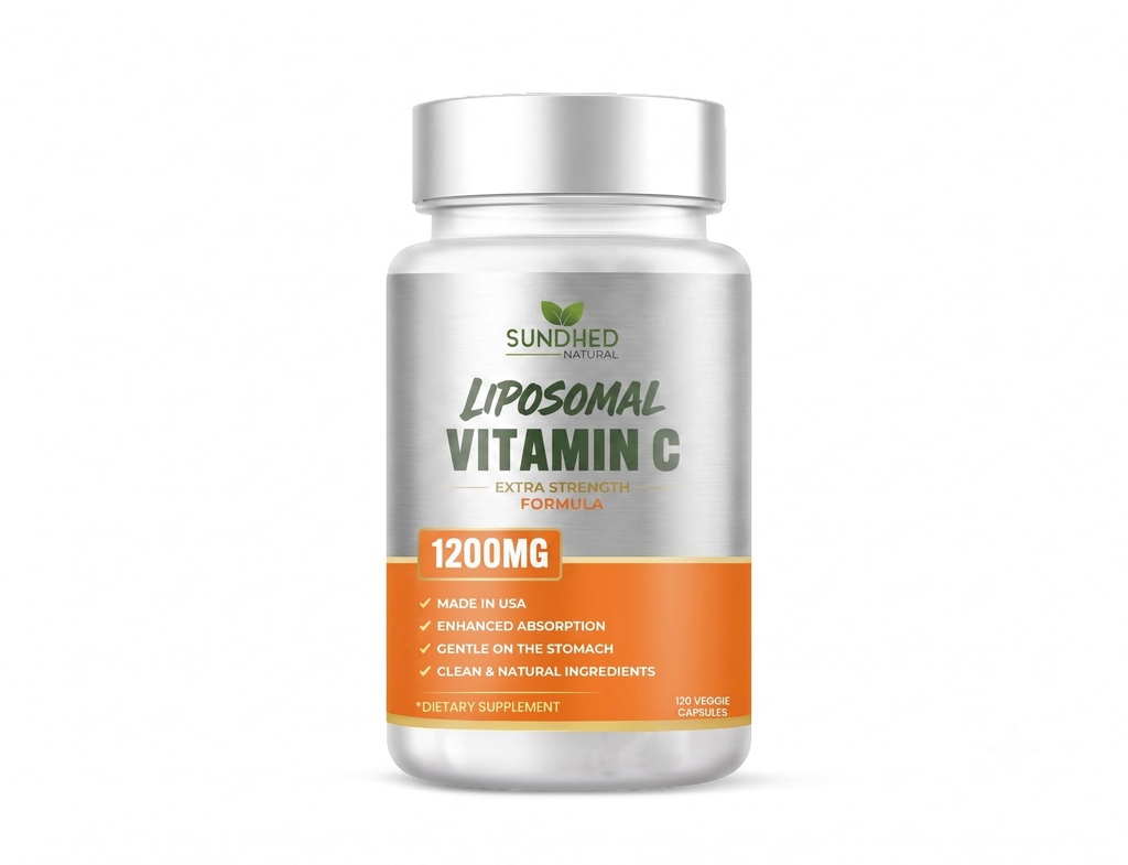 Pure Liposomal Vitamin C - 1200mg Immune System & Collagen Health Booster, Anti Aging Skin Vitamins, Sodium Ascorbate, Sunflower Lecithin (120 Capsules / 2 Months)
