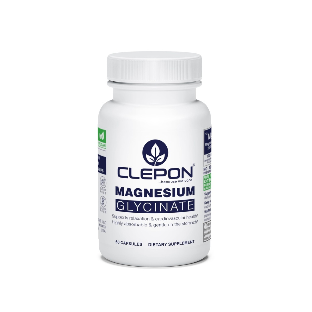 Magnesium Glycinate - 100% Chelated for High Absorption - 60 Capsules - 100mg Elemental Magnesium per Capsule - Relaxation, Muscle Cramps Relief & Sleep Support - 3rd Party Tested, Vegan