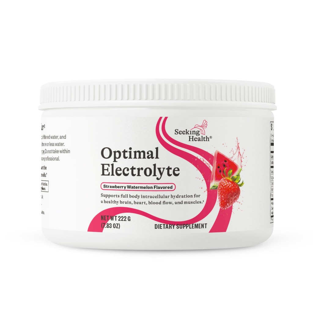 Seeking Health Optimal Electrolyte Powder - with Sodium & Potassium - Support Digestion & Energy with Magnesium Electrolyte Supplement -Strawberry Watermelon 30 Servings