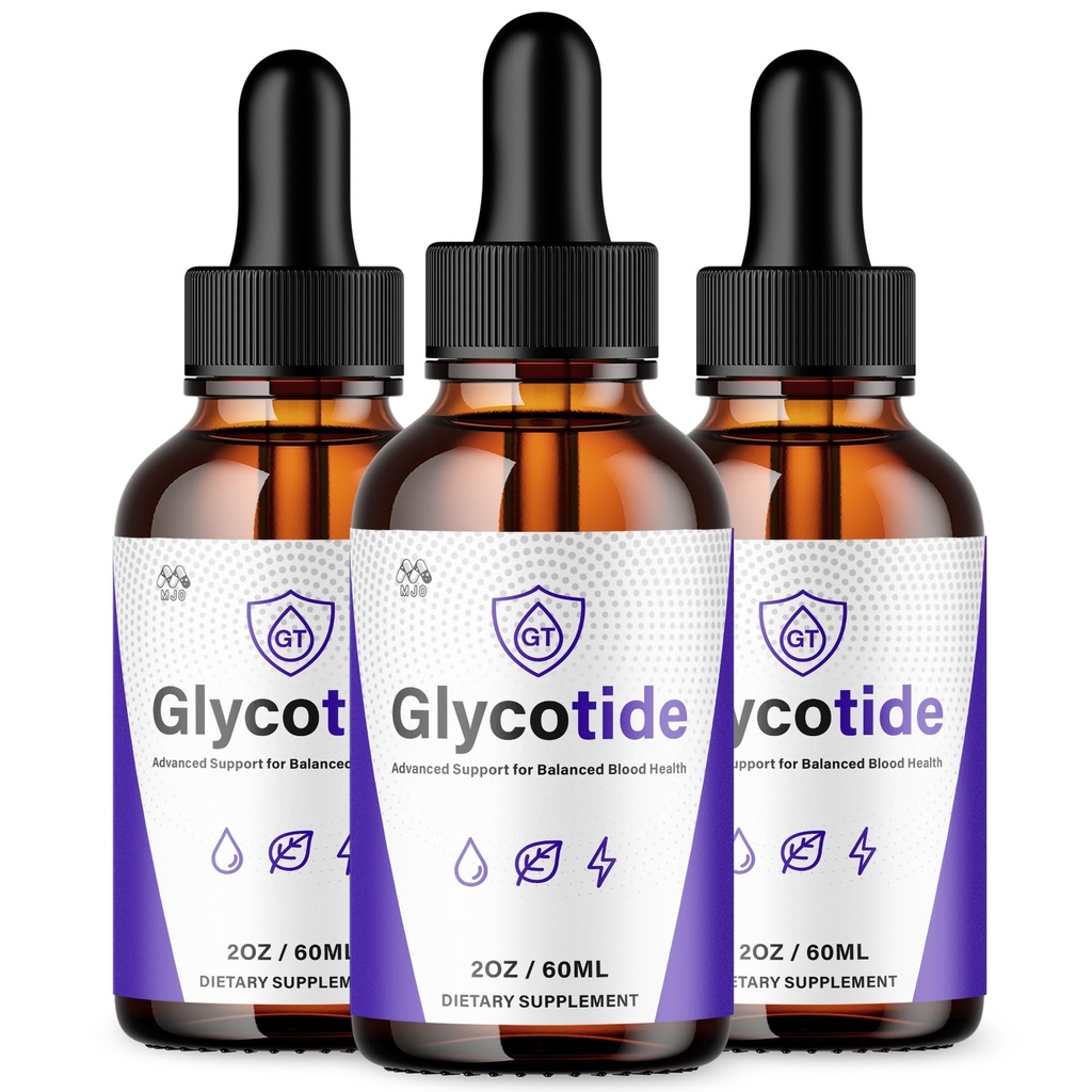 (3 Pack) Glycotide Drops, Official Glycotide Blood Support Drops with All Natural Ingredients, Advanced Glicotide Blood Health and Overall Wellness Supplement with Max Strength Vitamins (90 Servings)