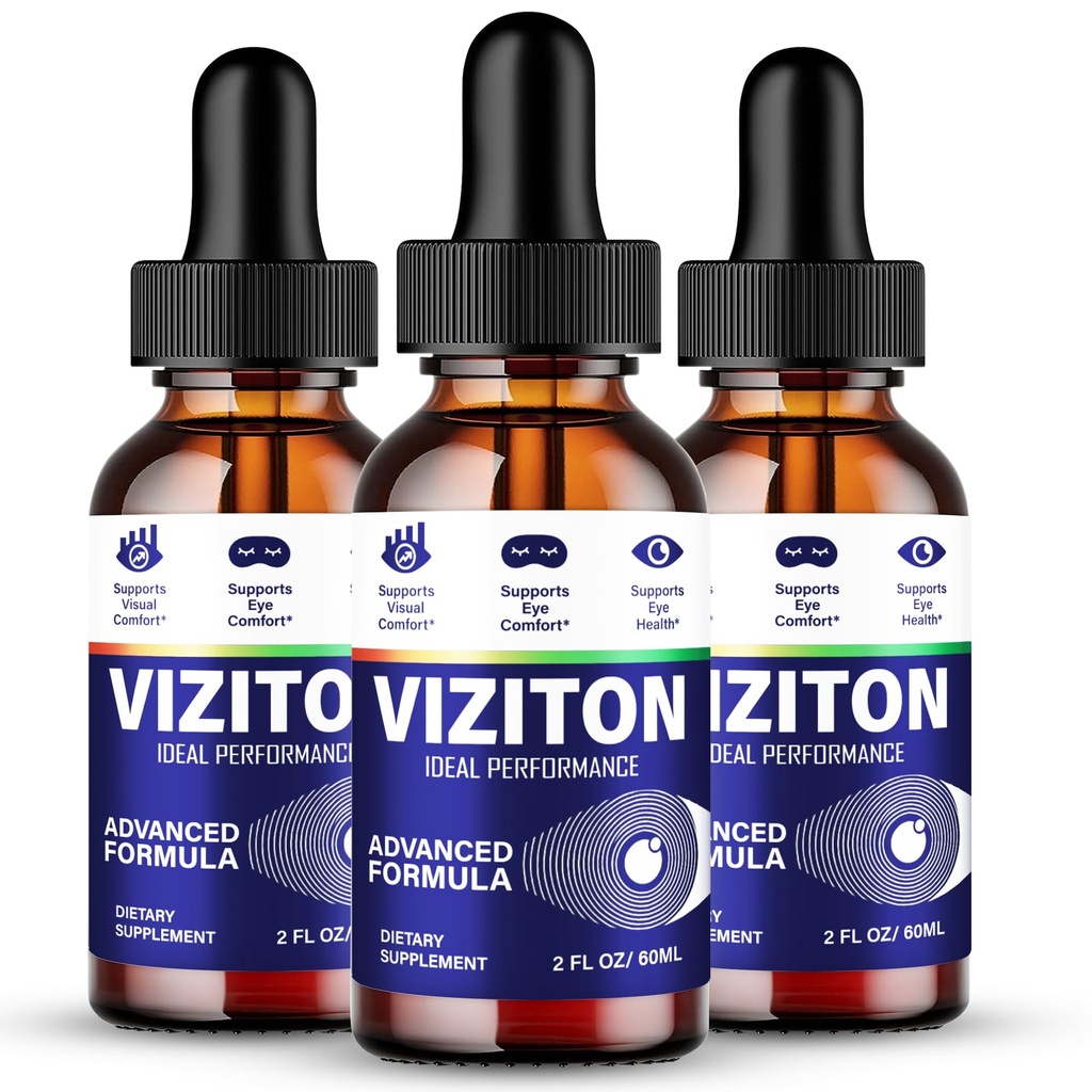 Viziton Eye Drops, Official Viziton Eye Health Supplement Droppers, Maximum Strength, All Natural Visual Wellness, Eye Comfort & Healthy Vision, Premium Advanced Formula Viziton Drops Reviews (3 Pack)