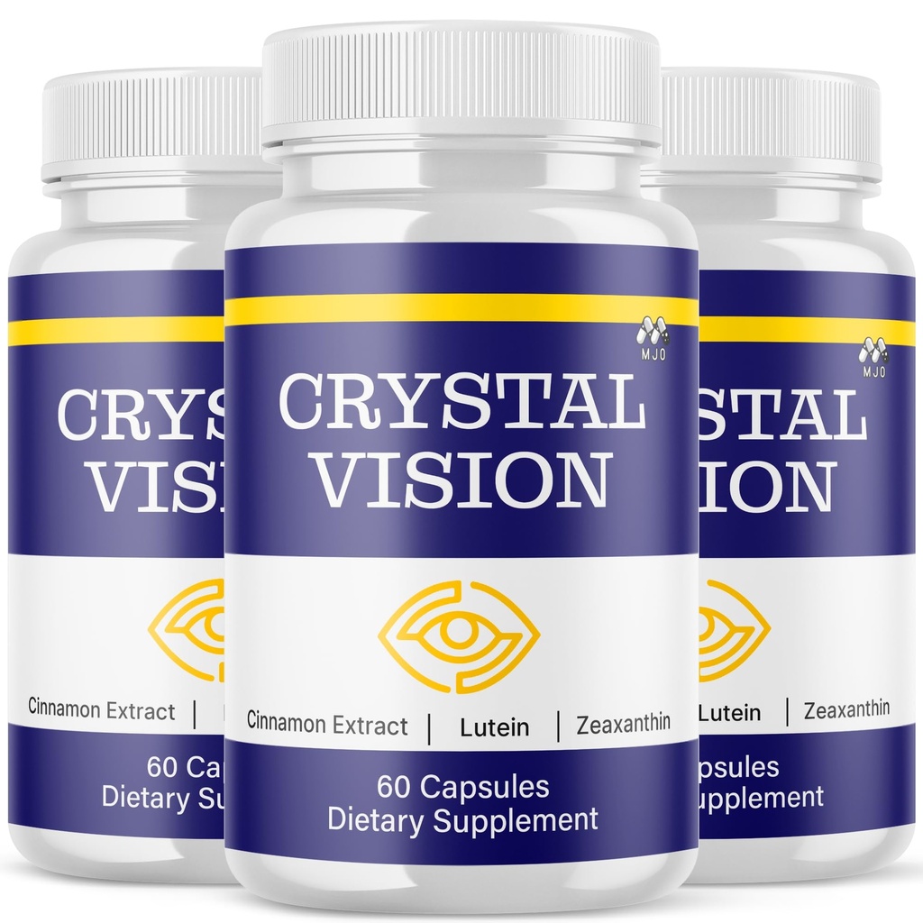 (3 Pack) Crystal Vision Capsules, Official CrystalVision Eye Health Support Pills with All Natural Ingredients, Advanced Eye Health Support with Premium Vitamins for Women and Men (180 Capsules)