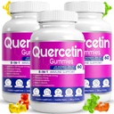 (3 Pack) Quercetin Gummies von BioVitalica - Quercetin mit Bromelain Vitamin C und Zink & Elderberry + Vitamin D3-5 in 1 Immununterstützung - Zink Quercetin 750 mg für Kinder und Erwachsene