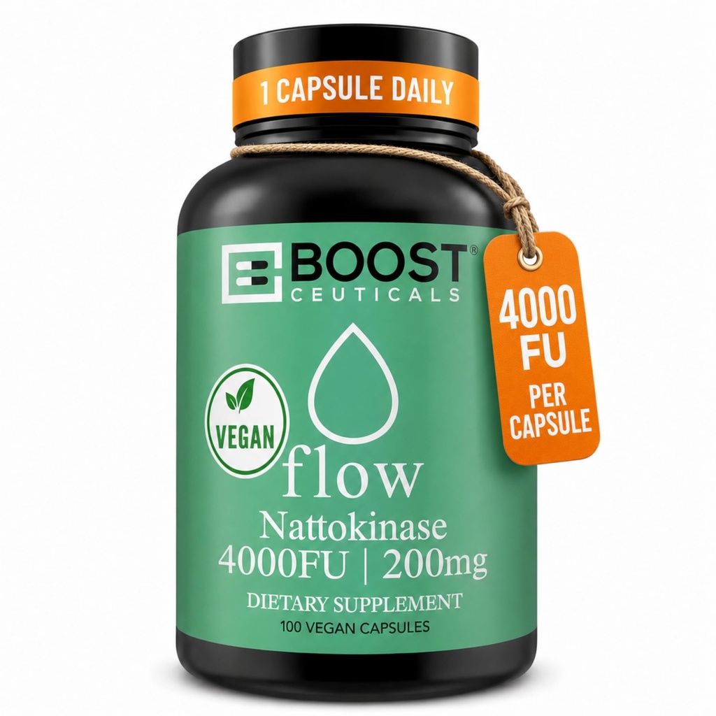 Nattokinase 4000 FU 100 Capsules | Vegan No K2 No Fillers | Clean Enzyme for Circulation & Blood Thinner & Blood Flow Support | BoostCeuticals