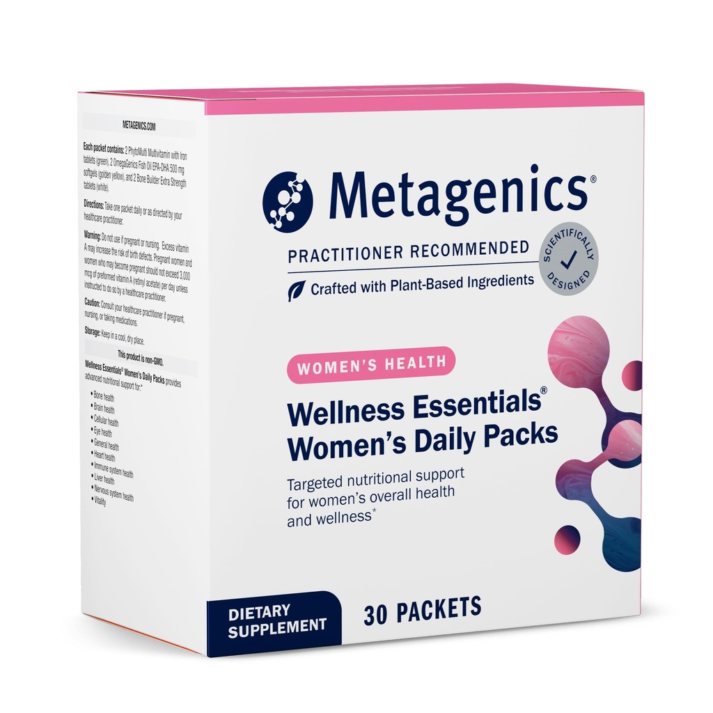 Metagenics Wellness Essentials Women's Daily Packs - 30 Daily Multivitamin Packs - Women's Multivitamins - Bone Density Support* - Omega-3 Fettsäuren - Non-GMO & Gluten Free - 30 Packets
