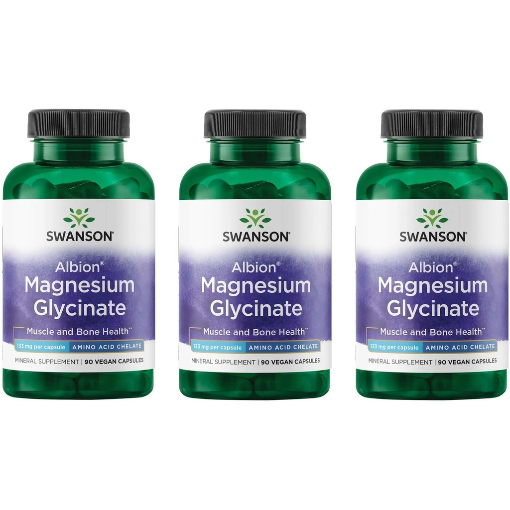 Swanson Chelat Magnesium 133 Milligramme 90 Kapseln (3 Packung)