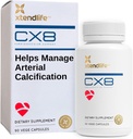 Xtendlife CX8 Herzgesundheitsergänzung für Herz-Kreislauf-Unterstützung, Zirkulation und arterielle Gesundheit - mit Vitamin K2 MK7, D3, Tocotrienols und Sea Buckthorn-30 Day Supply