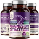 Reine Magnesium-Zitratkapseln 1250mg, leicht absorbiert und gereinigt Trace Mineral für Muskel- und Verdauungsunterstützung, 120 Caps