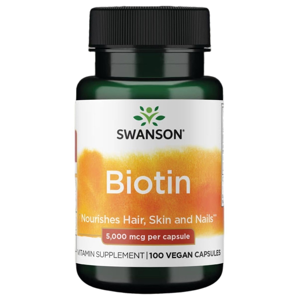 Swanson Biotin Vitamin B7 5000 mcg 100 Kapseln