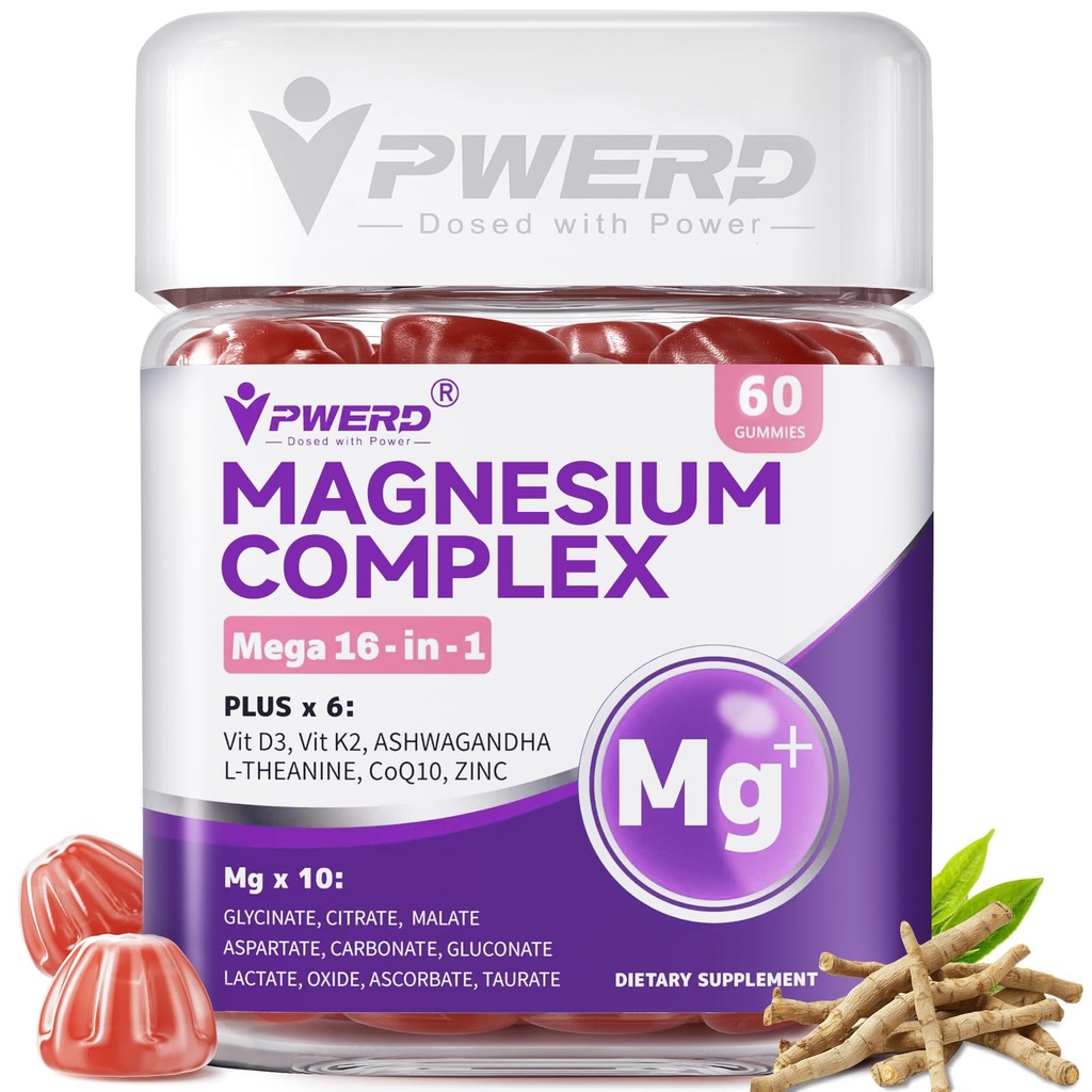 Magnesium Sleep | Magnesium Complex for Women & Adults | Gummies with Glycinate Citrate 16-in-1 Formula-Deep-Calm for Relaxation, Muscle, Bone, and Energy Support* No Added Sugar, 60 Gummies