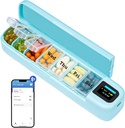 Daviky Smart Pill Organizer mit Alarm, Bluetooth Täglich Einmal ein Tag Pille Box 7 Tag mit APP, Wöchentliche Reise Pille Fall, Tragbare Pille Reminder für Medikamente, Ergänzungen und Vitamine (Grün)
