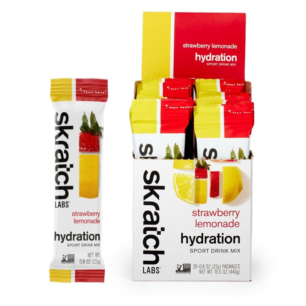 Hydration Packets Hydration Drink Mix, Erdbeer-Lemonade (20ct) - Elektrolyt-Pulver entwickelt für Sportler und Sportleistung, Glutenfrei, Vegan, Kosher