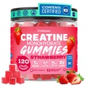 Creatine Monohydrate Gummies 5000mg for Women & Men - Creatine Gummies with B12, Supports Muscle Strength, Energy & Workout Recovery - Strawberry Flavor, Sugar Free, Vegan, 120 Count