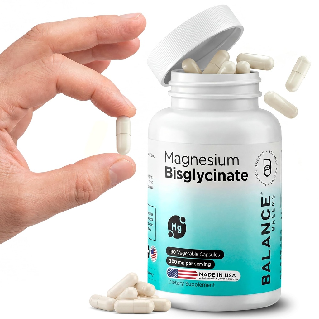 Magnesium Bisglycinat 200mg - Hohe Absorption Chelat Magnesium-Ergänzung - Gentle on Stomach, Glutenfrei, Unterstützt Schlaf, Muskelkrämpfe & positive Stimmung - 120 Kapseln (Pack von 1)