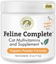 Wholistic Pet Organics Feline Komplette Bio-Kürbis - 4 Oz - Multivitamin & Probiotisches Pulver für Katzen - Natürliche Lebensmittel und Verdauungsunterstützung