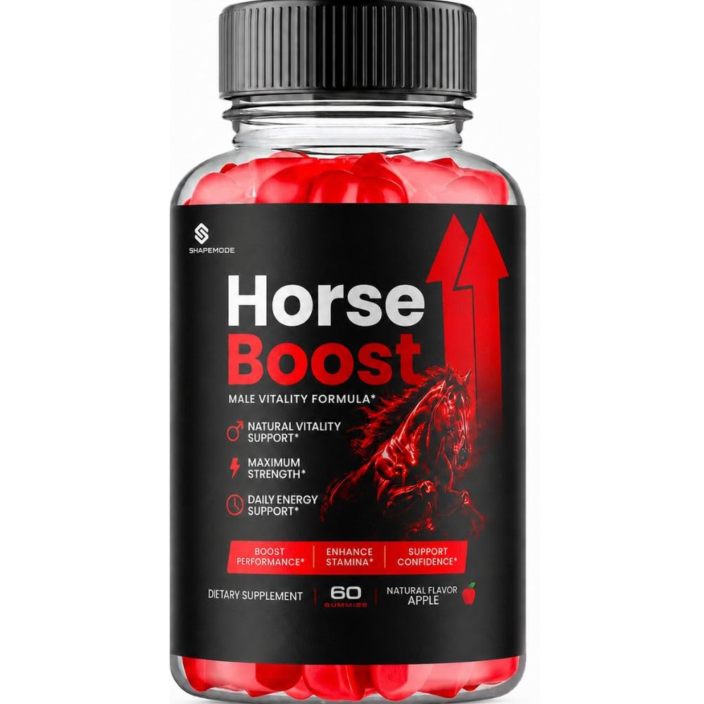 Horse Boost Gummies for Men, HorseBoost Male Gummys, Advanced Maximum Strength Supplement for Active Health & Wellness, 60 Gummies