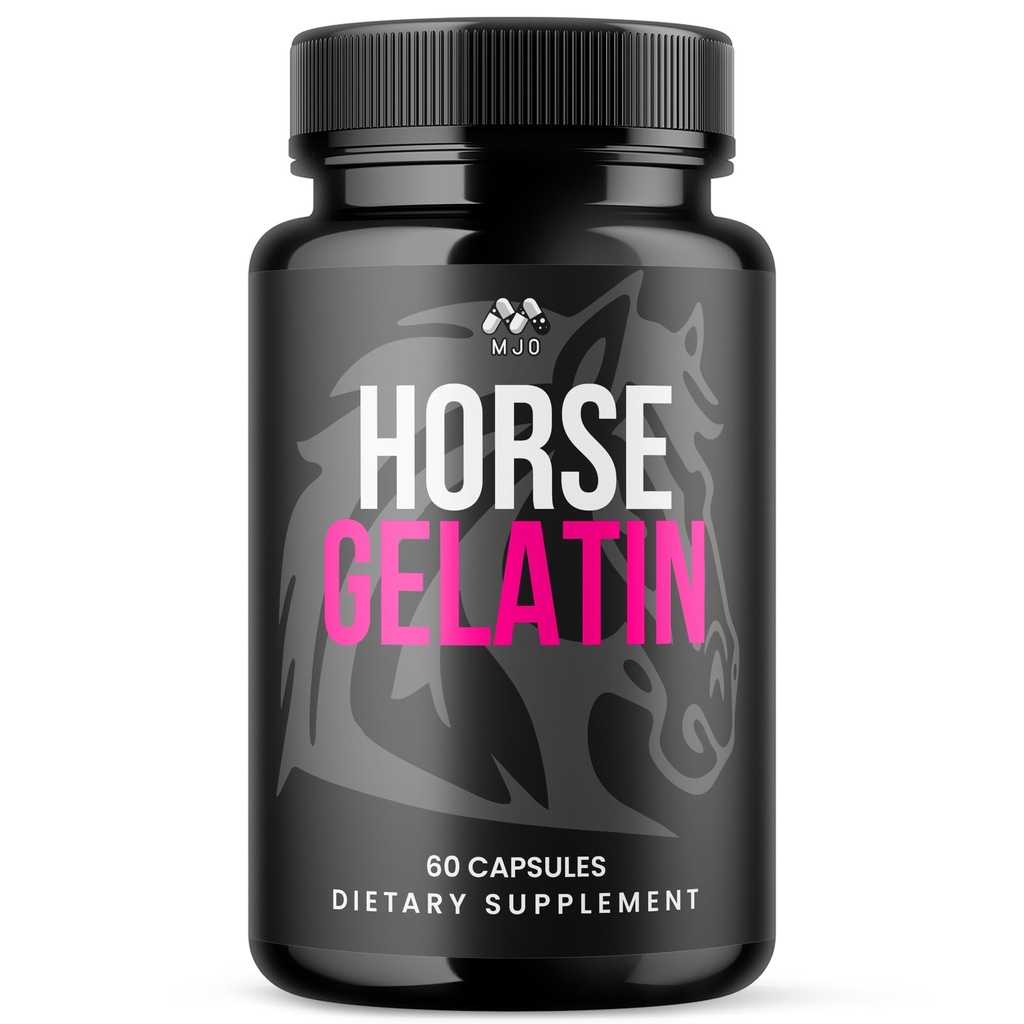 Horse Gelatin Capsules, Official HorseGelatin Pills for Men with All Natural Ingredients, Advanced Formula Men's Health & Wellness Support Pill, Maximum Strength Multivitamin Supplement (60 Capsules)