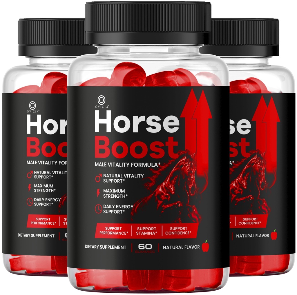 (3 Pack) Horse Boost Gummies - Official HorseBoost Gummys Advanced Premium Formula Support Maximum Strength, All Natural Ingredients Vitamins for Overall Health & Wellness, 180 Gummies for 3 Months