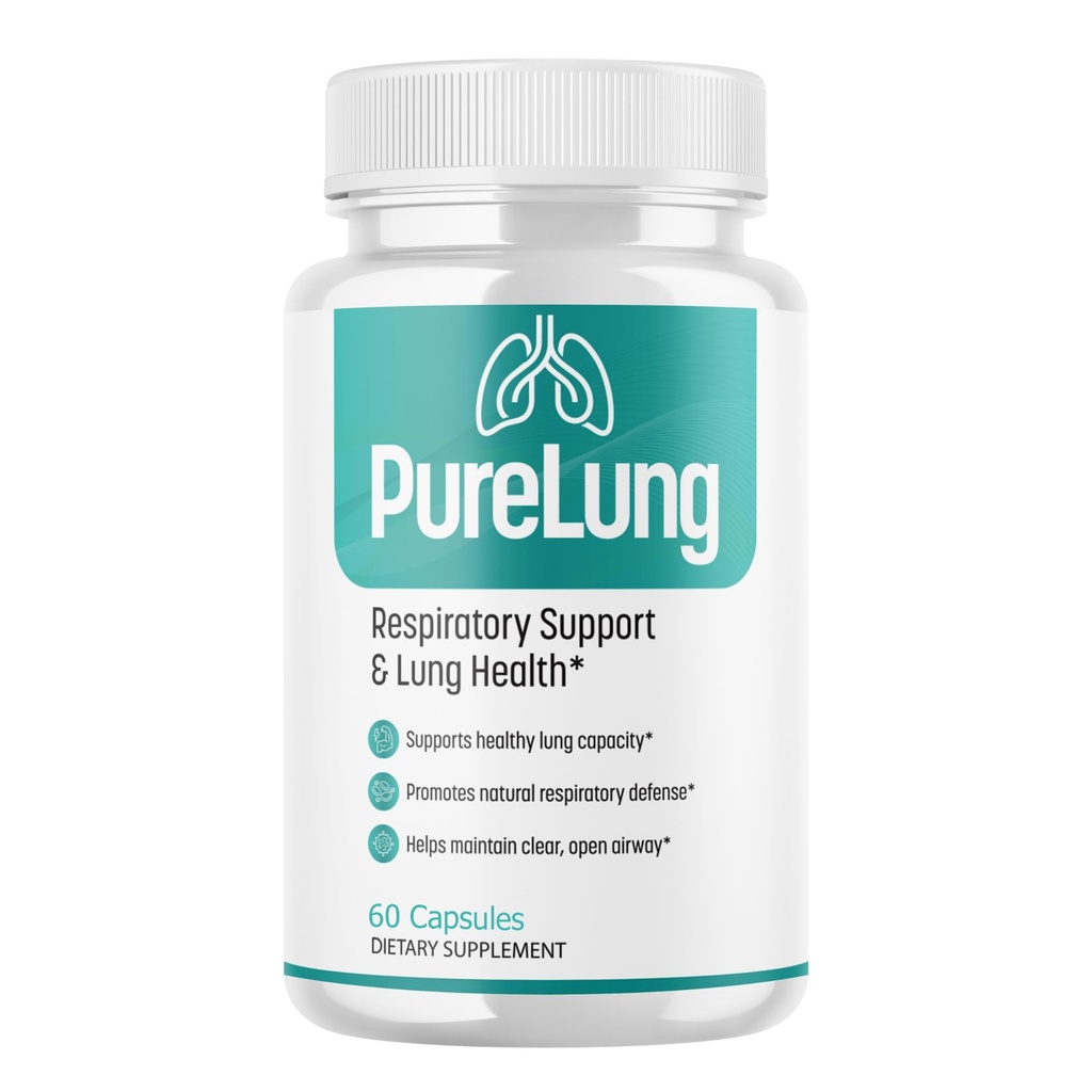 PureLung Capsules - Official Pure Lung Supplement, Premium Formula, Natural Vitamins for Health & Wellness - 60 Capsules for 1 Month